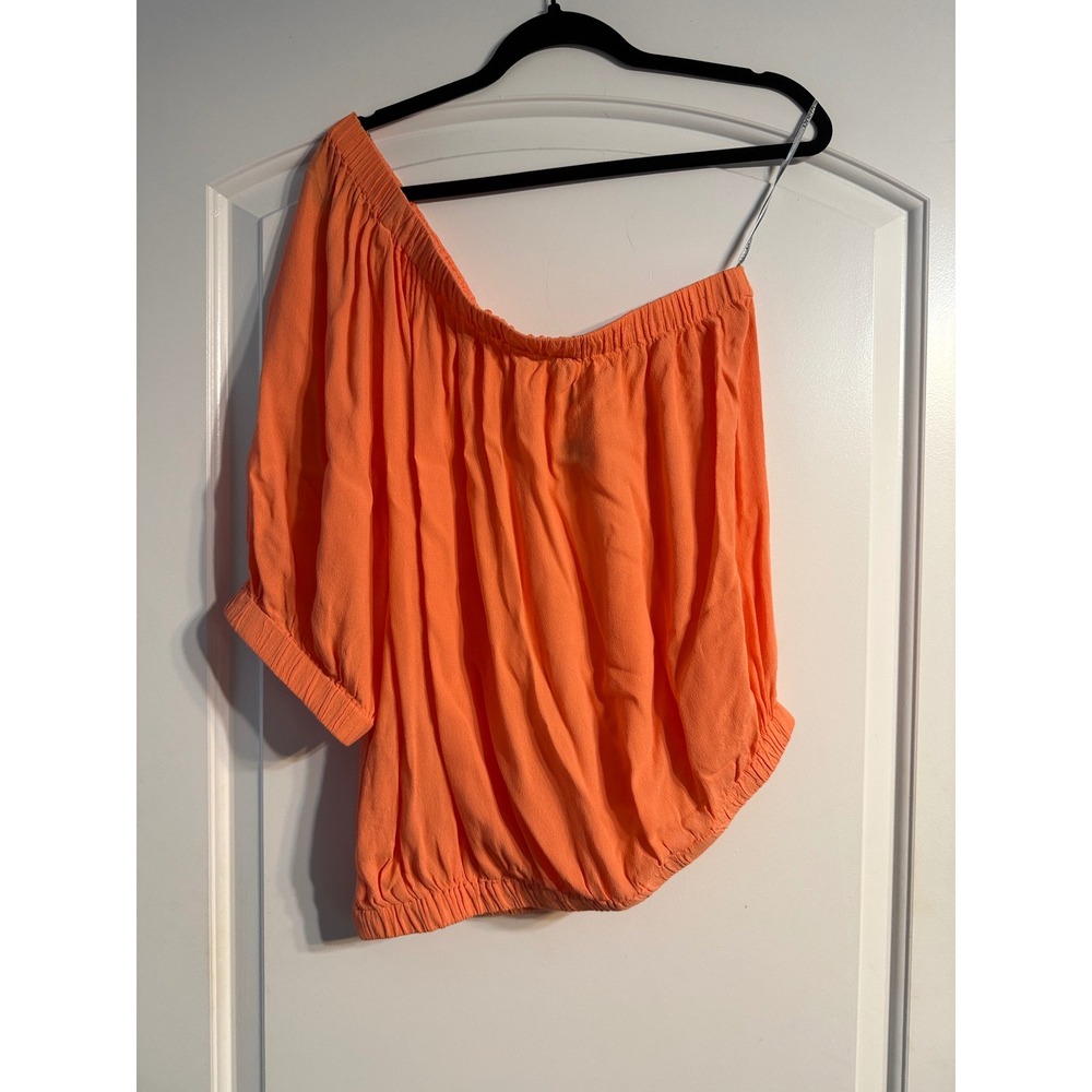 bobi BLACK One Shoulder Top XL Orange New Evereve Asymmetrical Blouson Coral